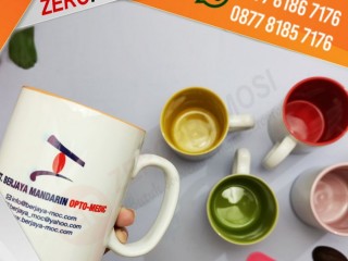 Souvenir Mug Keramik Warna Dalam Custom Promosi